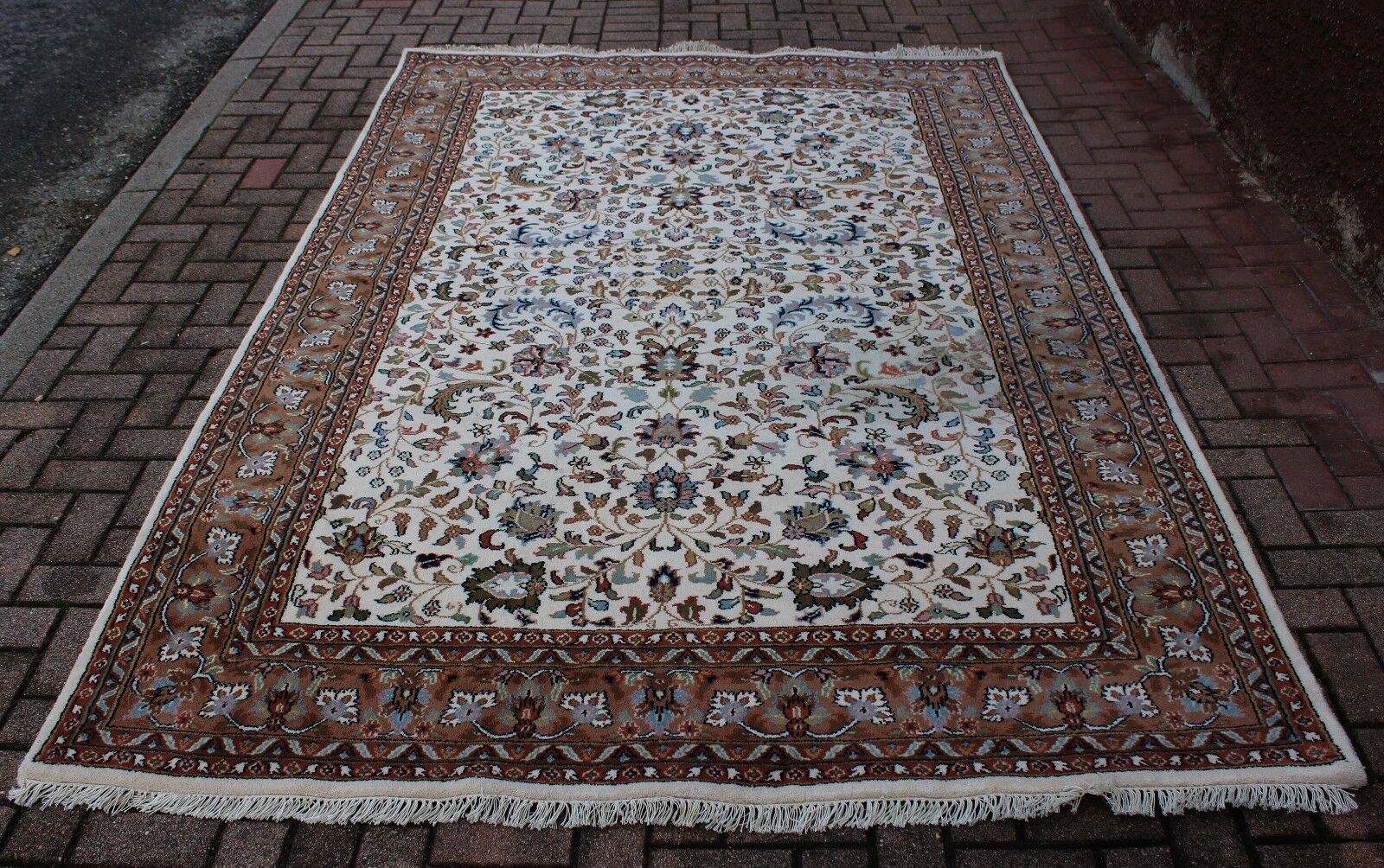 Sehr Schöner Handgeknüpfter Teppich Provinz Jaunpur Indien - 296 X 192 Cm Wolle